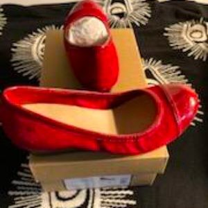 Cole han Elsie Red SUede wedge pump size 7 brand new in box
